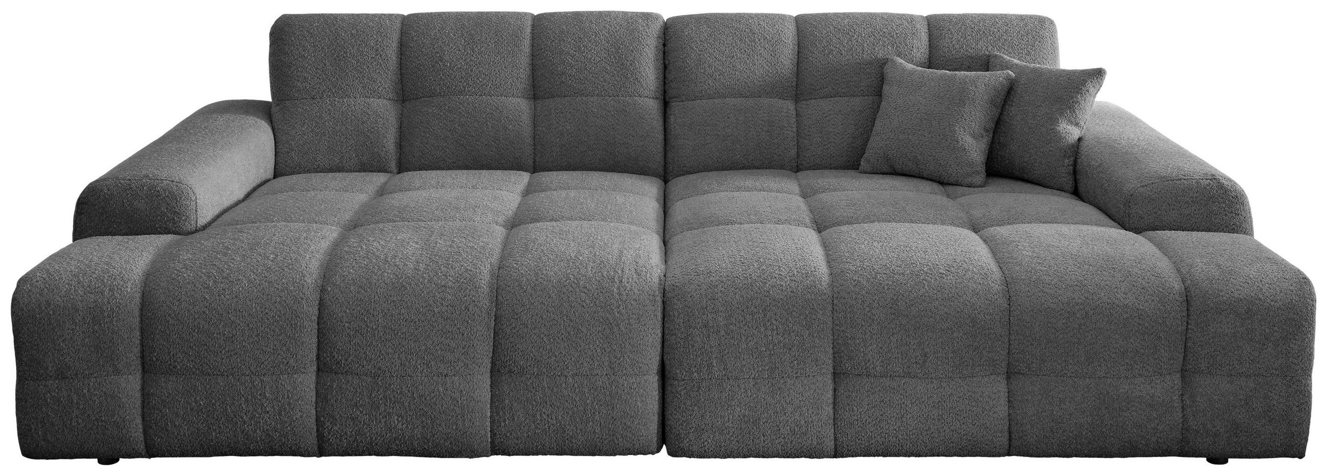 BIGSOFA in Bouclé Anthrazit  - Anthrazit/Schwarz, MODERN, Kunststoff/Textil (304/87/155cm) - Livetastic