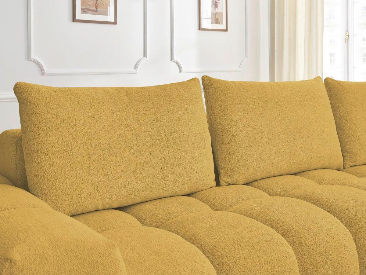 ECKSOFA Ottomane rechts  EVEREST Gelb Flachgewebe  - Gelb/Schwarz, MODERN, Kunststoff/Textil (352/210cm)
