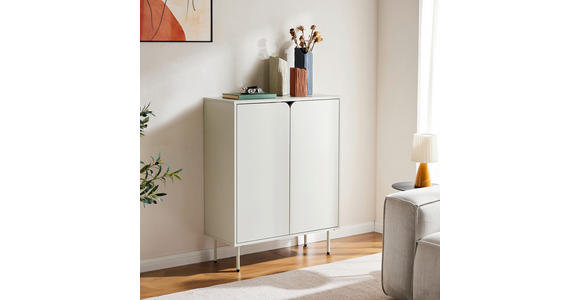 HIGHBOARD  in 80/103/35 cm  - Seidengrau, Design, Holzwerkstoff/Metall (80/103/35cm) - Xora