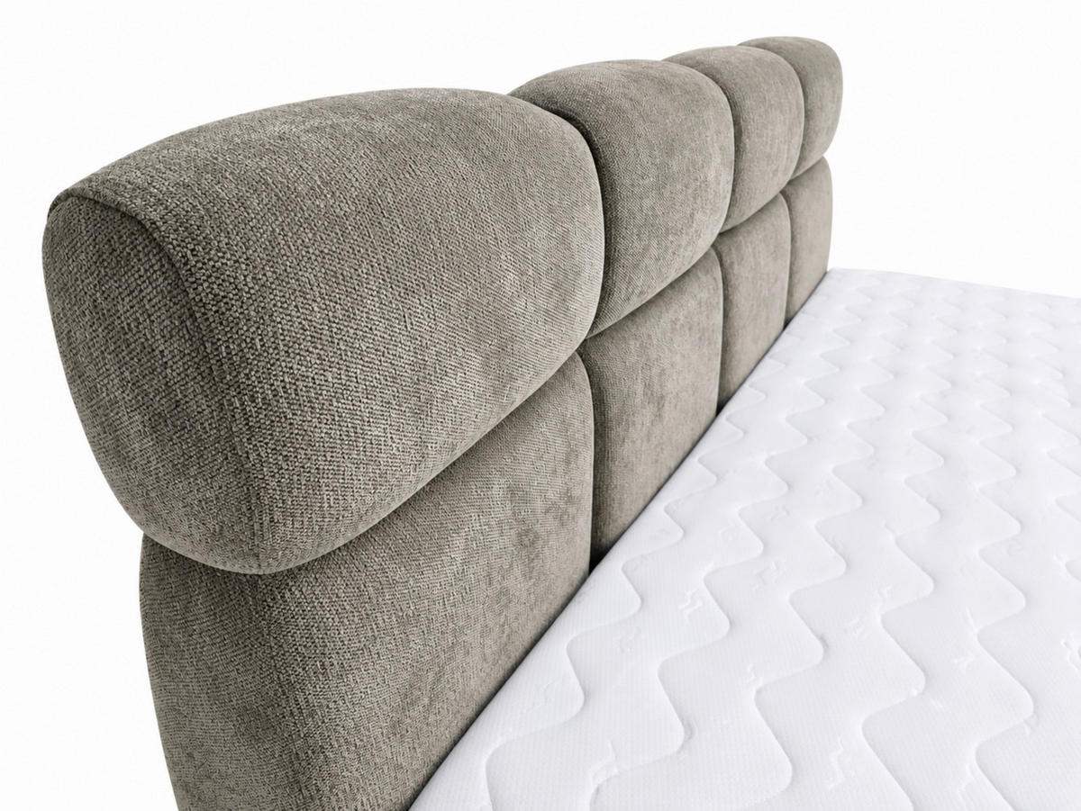BOXBETT 140/200 cm,  in Grün, Bettkasten, Topper,  - Chromfarben/Grün, MODERN, Holz/Kunststoff (140/200cm) - MID.YOU