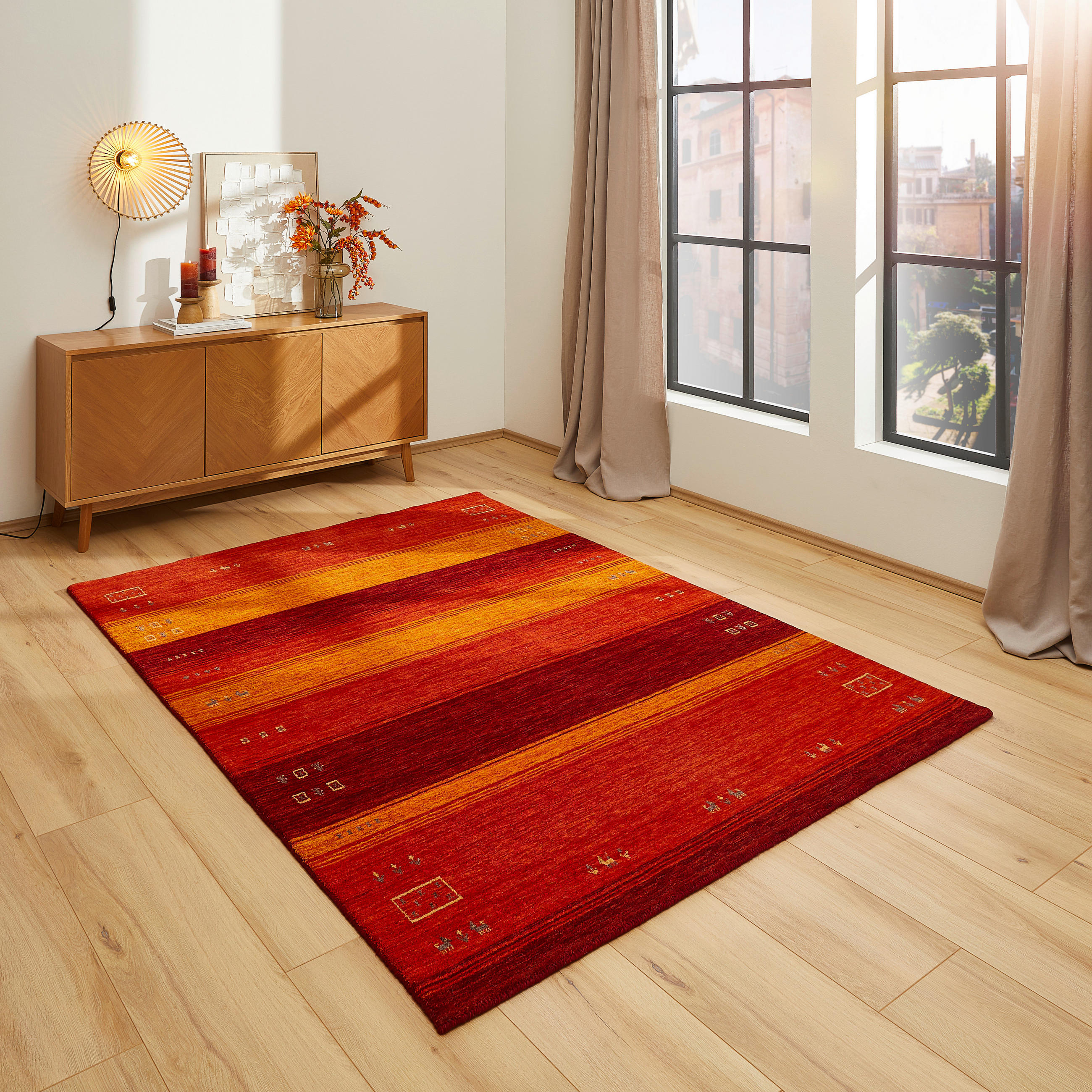 WOLLTEPPICH 130/190 cm Edition Alkatif Nomad Rot  - Rot, KONVENTIONELL, Textil (130/190cm) - Cazaris