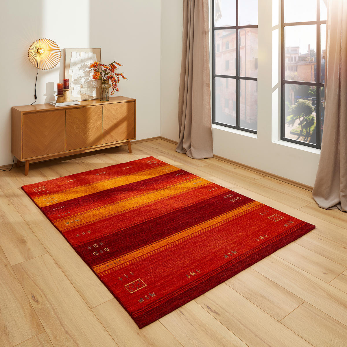 WOLLTEPPICH 130/190 cm Edition Alkatif Nomad Rot  - Rot, KONVENTIONELL, Textil (130/190cm) - Cazaris