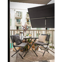 SONNENSCHIRM 180x130 cm Anthrazit  - Anthrazit/Alufarben, Design, Textil/Metall (130/180cm) - KNIRPS