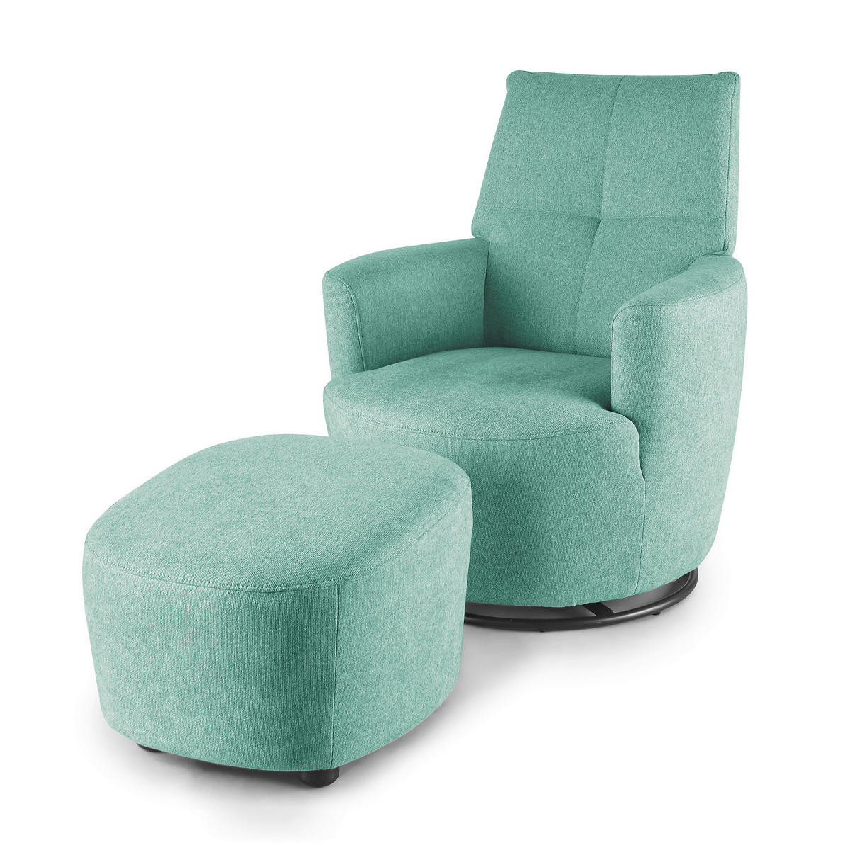 SESSEL Webstoff Türkis    - Türkis/Schwarz, Design, Textil/Metall (80/96/88cm) - SetOne by Musterring