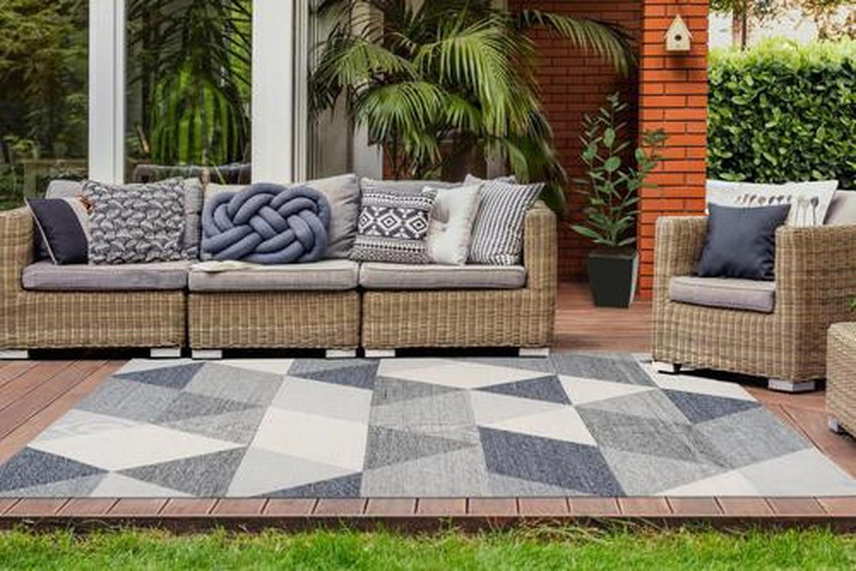 OUTDOORTEPPICH 120/170 cm Yoga Creme, Grau  - Creme/Grau, Design, Kunststoff/Textil (120/170cm) - Kayoom