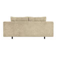 SCHLAFSOFA Chenille Beige Rückenkissen, Armlehnenkissen, Bettkasten, Schlaffunktion, Rücken echt  - Beige/Schwarz, KONVENTIONELL, Textil/Metall (203/94/96cm) - Carryhome