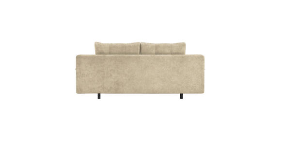 SCHLAFSOFA Chenille Beige Rückenkissen, Armlehnenkissen, Bettkasten, Schlaffunktion, Rücken echt  - Beige/Schwarz, KONVENTIONELL, Textil/Metall (203/94/96cm) - Carryhome
