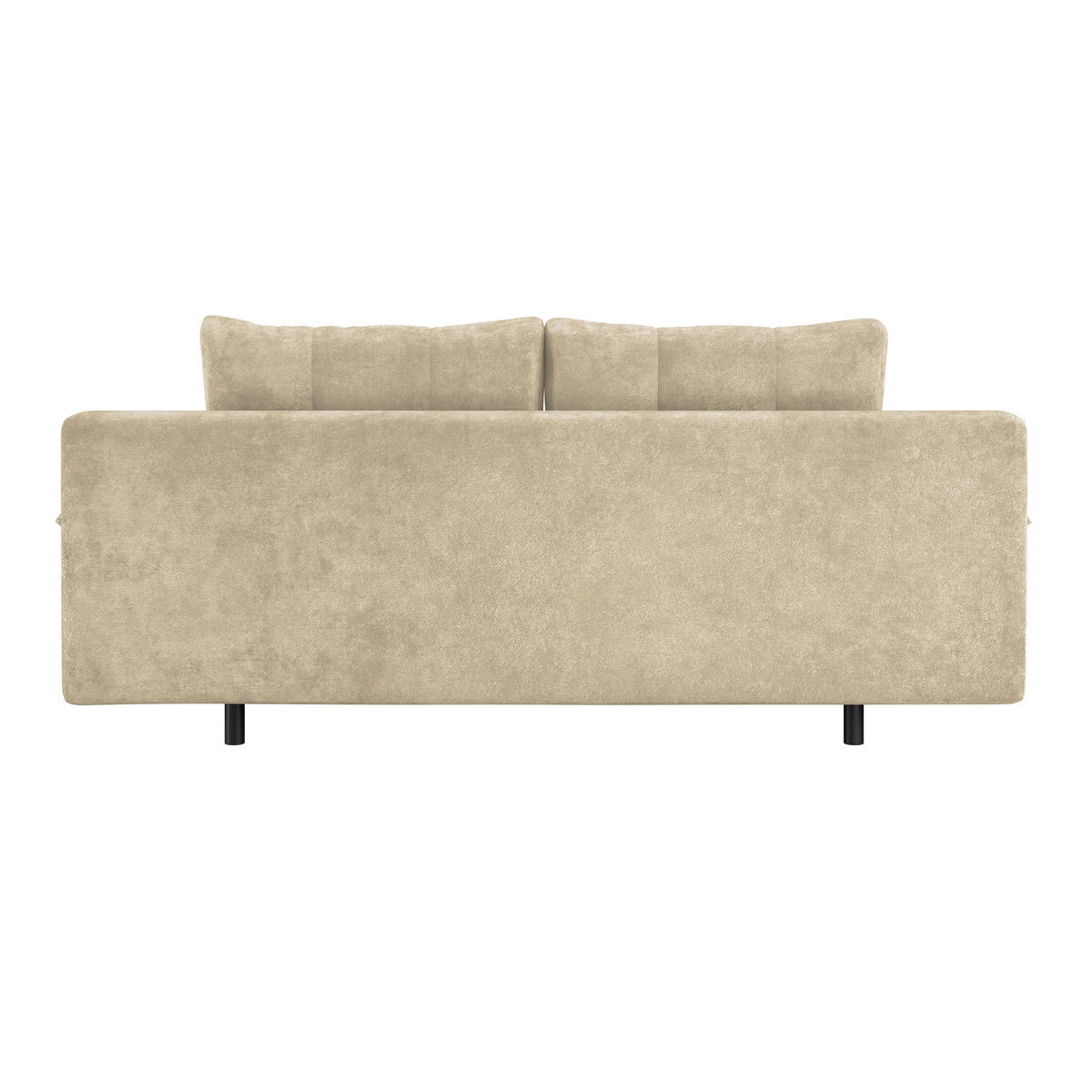 SCHLAFSOFA  mit Liegefunktion, Schlafen auf Sitzhöhe, Rücken echt Chenille Beige  - Beige/Schwarz, KONVENTIONELL, Textil/Metall (203/94/96cm) - Carryhome