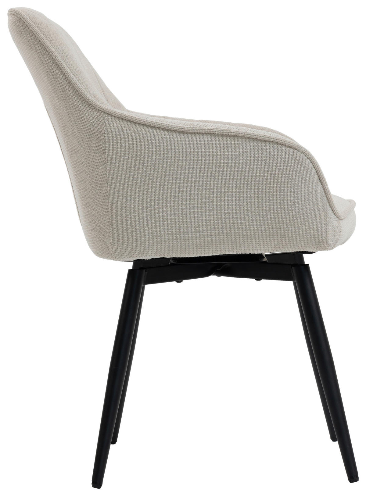ARMLEHNSTUHL  Sitzfläche 180° drehbar   - Creme/Schwarz, MODERN, Textil/Metall (63/83/63cm) - Livetastic