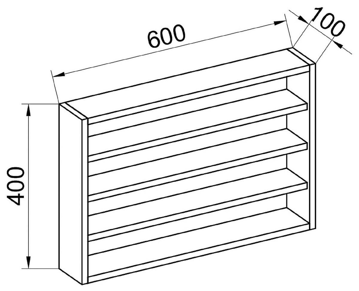 KÖKSHYLLA 60/40/10 cm  i vit  - vit, Basics, trämaterial (60/40/10cm) - MID.YOU