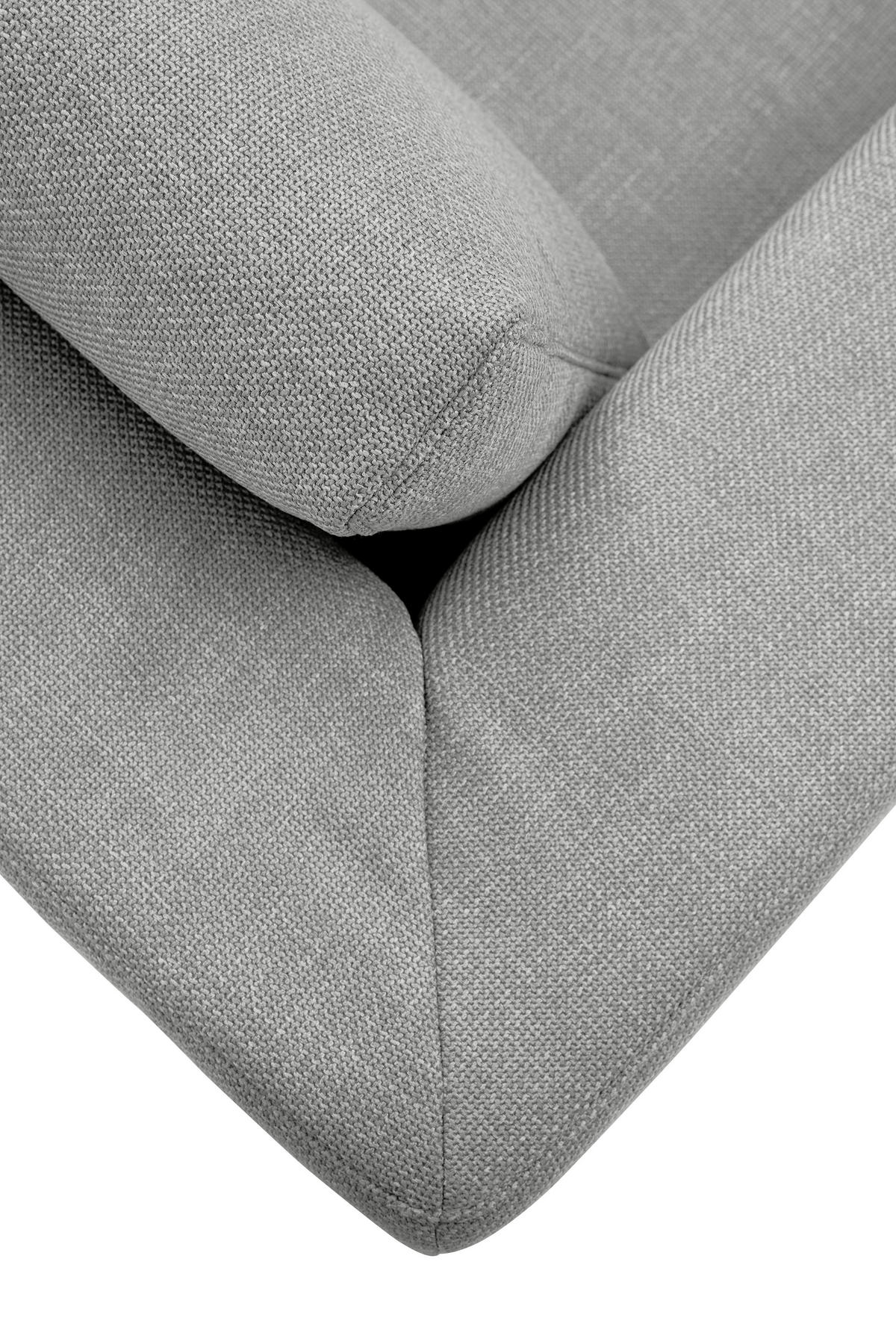 ECKSOFA inkl. Funktion Heaven Grau Flachgewebe  - Chromfarben/Grau, KONVENTIONELL, Textil/Metall (162/242cm) - Tom Tailor