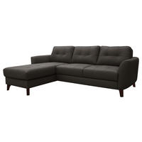 ECKSOFA Dunkelbraun Echtleder Lederlook  - Dunkelbraun/Buchefarben, Design, Leder/Holz (238/168cm) - Livetastic