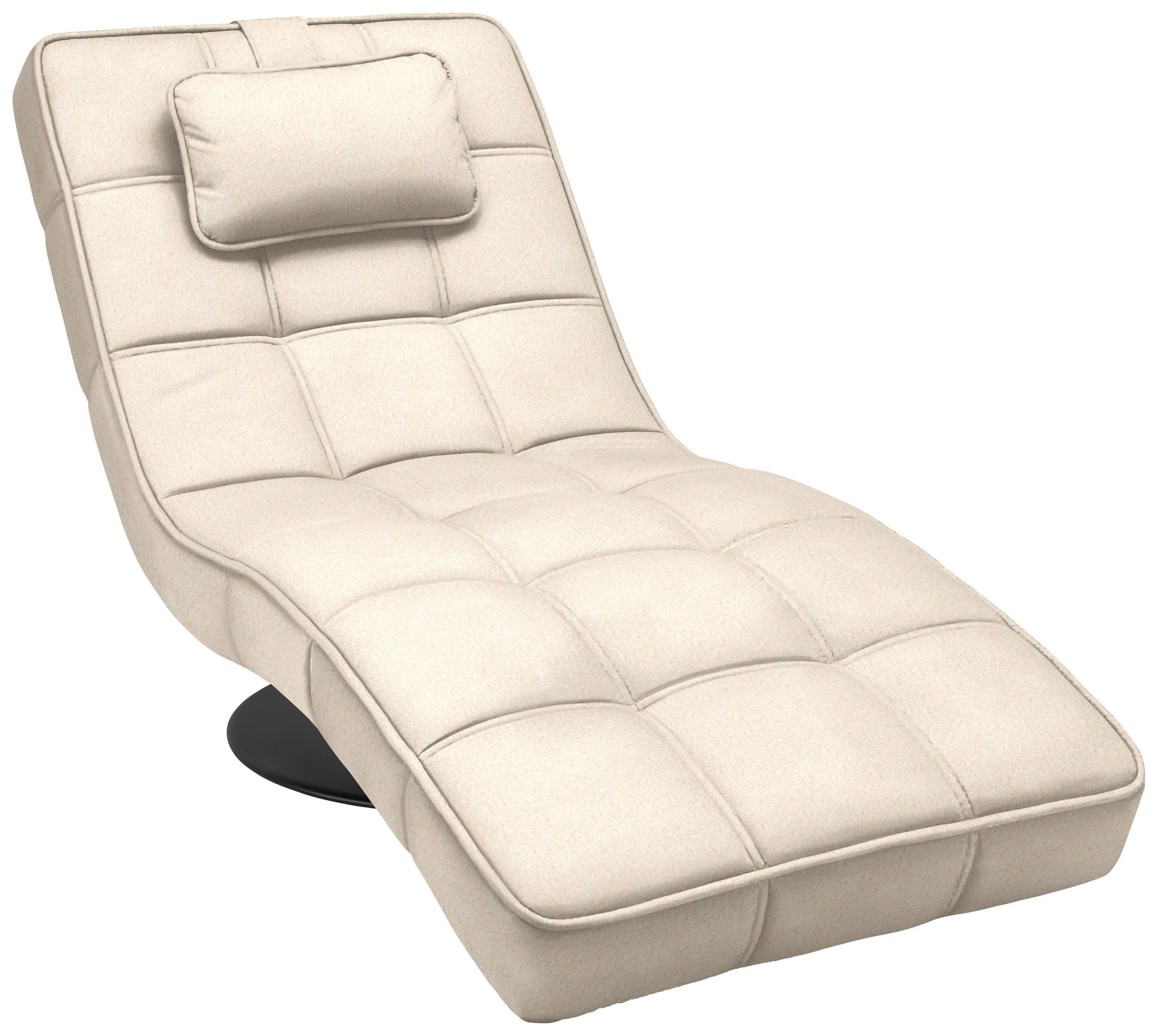 RELAXLIEGE in Webstoff Beige  - Beige/Schwarz, Design, Textil/Metall (74/86/162cm) - Hom`in