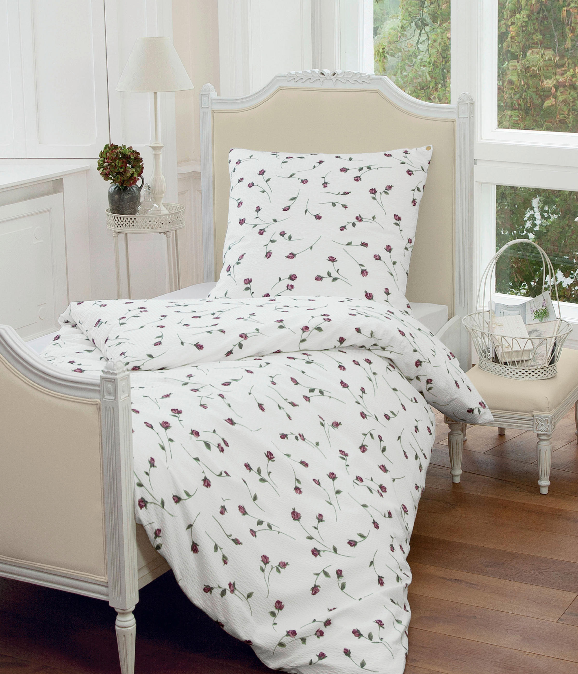 Thumbnail - Janine Bettwäsche, Rot, Textil, Floral, 200x200 cm, Textiles Vertrauen - Oeko-Tex®, Oeko-Tex® Made IN Green, bügelfrei, ...