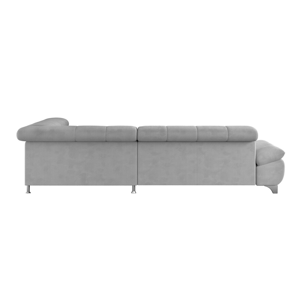 ECKSOFA Hellgrau Chenille  - Chromfarben/Hellgrau, KONVENTIONELL, Textil/Metall (312/234cm) - Livetastic