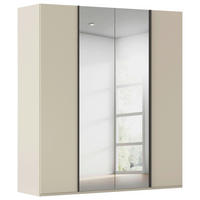 DREHTÜRENSCHRANK 201/223/61 cm,  in Champagner, 4 Tür(en)  - Champagner/Graphitfarben, Basics, Glas/Holzwerkstoff (201/223/61cm) - Novel