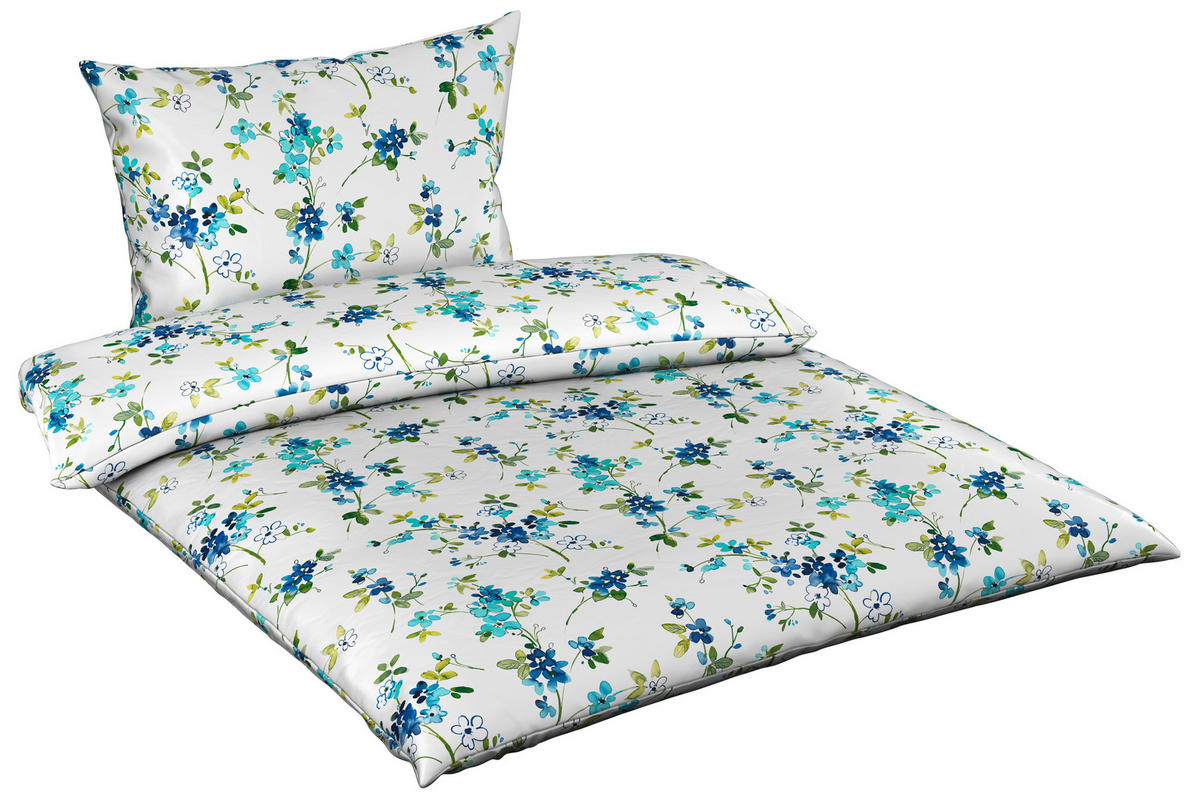 POVLEČENÍ, satén, modrá, 140/200 cm - modrá, Konvenční, textil (140/200cm) - Esposa