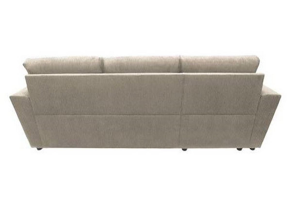 ECKSOFA in Cord Taupe  155/231 cm  - Taupe/Schwarz, Design, Kunststoff/Textil (155/231cm) - MID.YOU