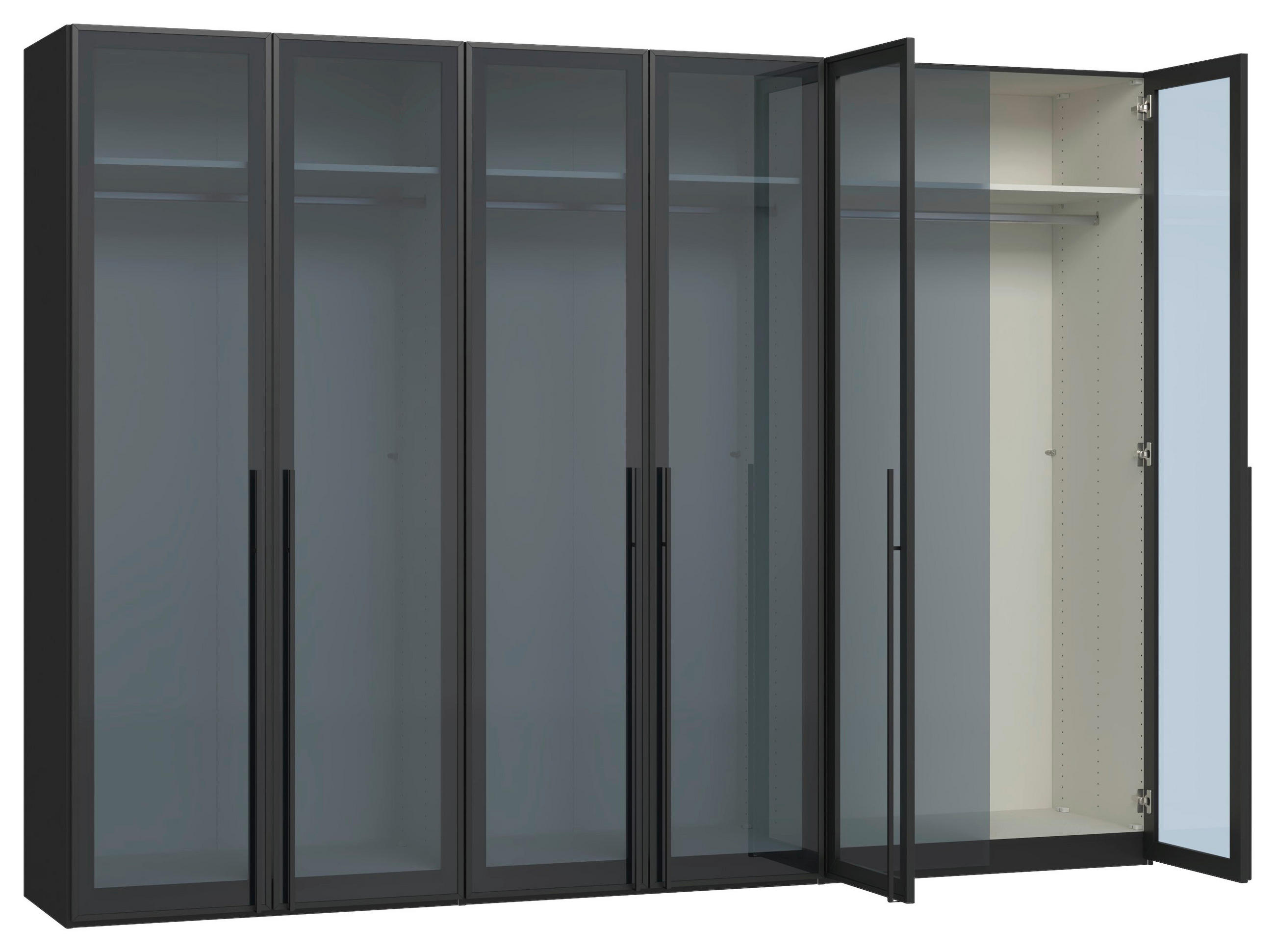 Jutzler Drehtürenschrank Schwarz 303x220x59 cm