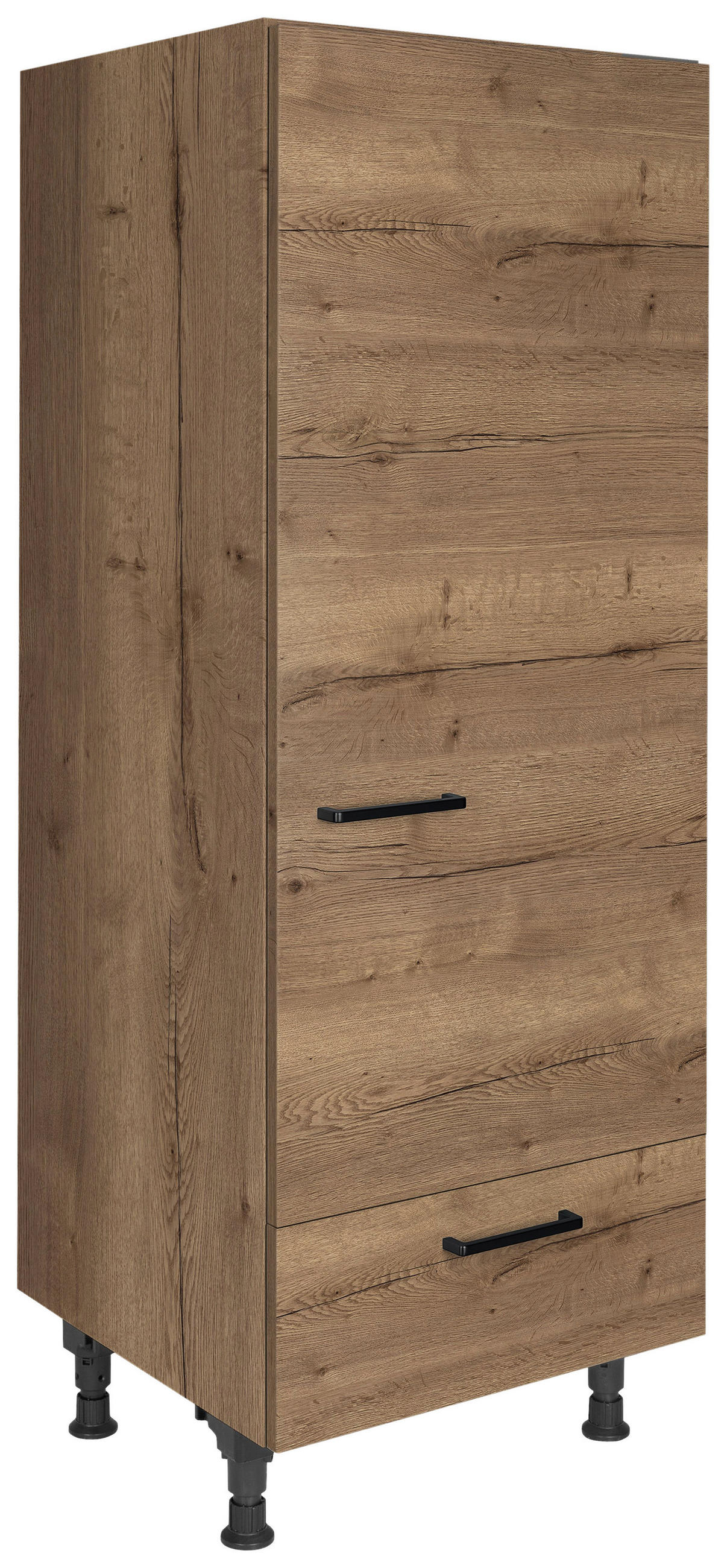 GERÄTEUMBAUSCHRANK 60/168/58 cm  in Eiche dunkel  - Eiche dunkel/Schwarz, MODERN, Holzwerkstoff/Metall (60/168/58cm) - Nobilia