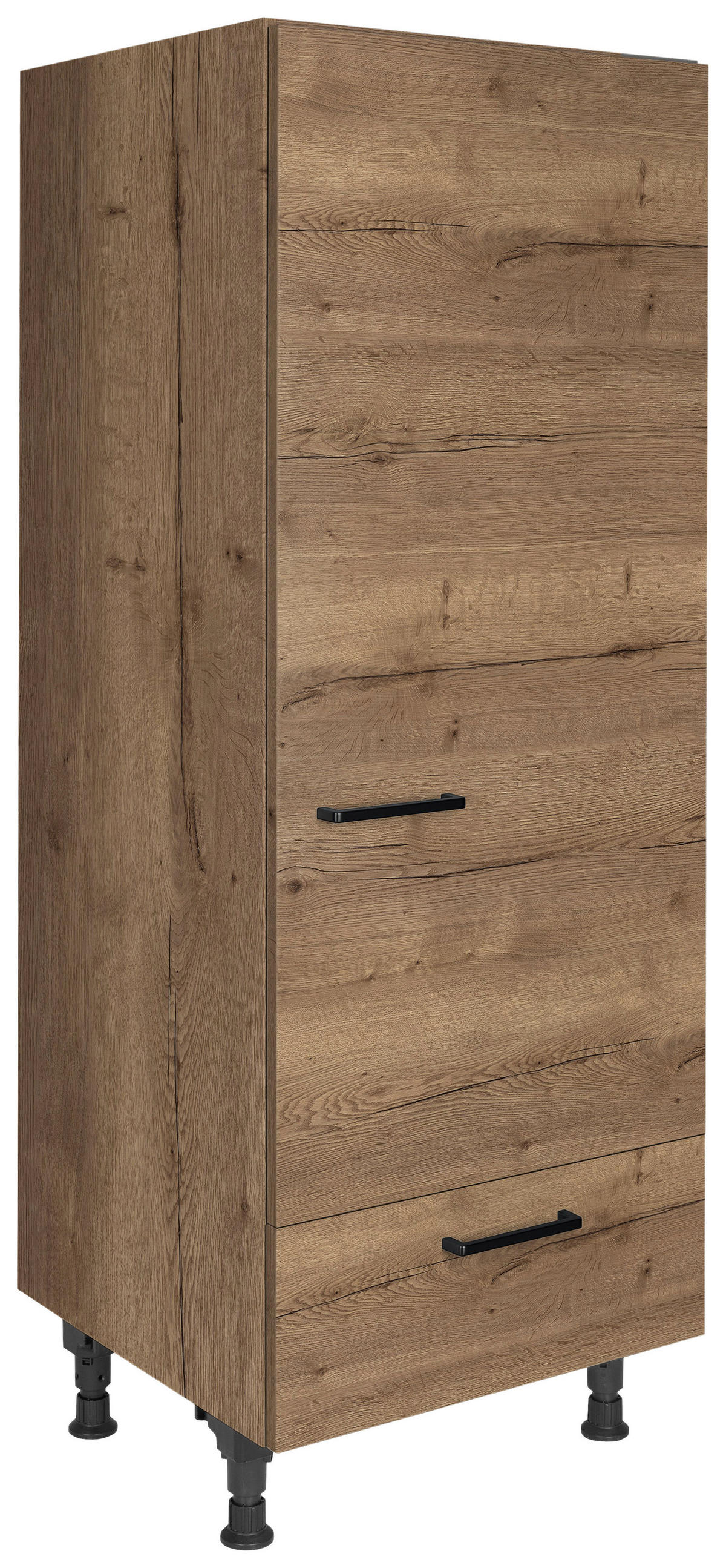 GERÄTEUMBAUSCHRANK 60/168/58 cm  in Eiche dunkel  - Eiche dunkel/Schwarz, MODERN, Holzwerkstoff/Metall (60/168/58cm) - Nobilia