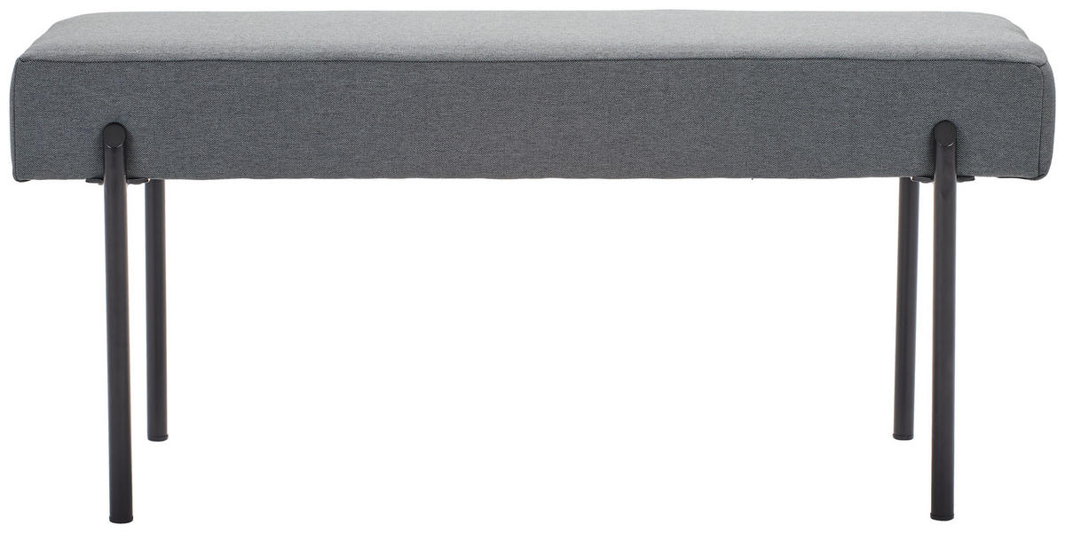 HOCKERBANK in Metall, Textil Grau  - Schwarz/Grau, MODERN, Textil/Metall (100/45/35cm) - Novel
