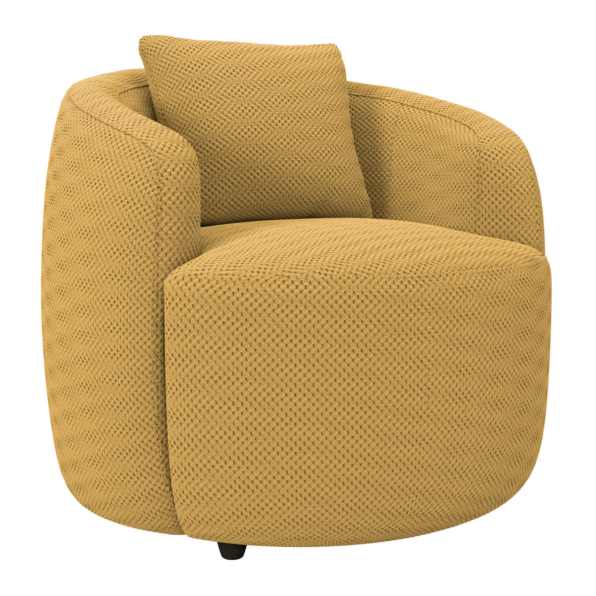 SESSEL in Velours, Struktur Senfgelb  - Senfgelb/Schwarz, MODERN, Kunststoff/Textil (81/74/81cm) - Livetastic