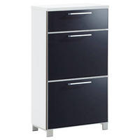 SCHUHKIPPER SANTINA - Chromfarben/Anthrazit, Design, Glas/Holzwerkstoff (61/108/31cm) - Novel