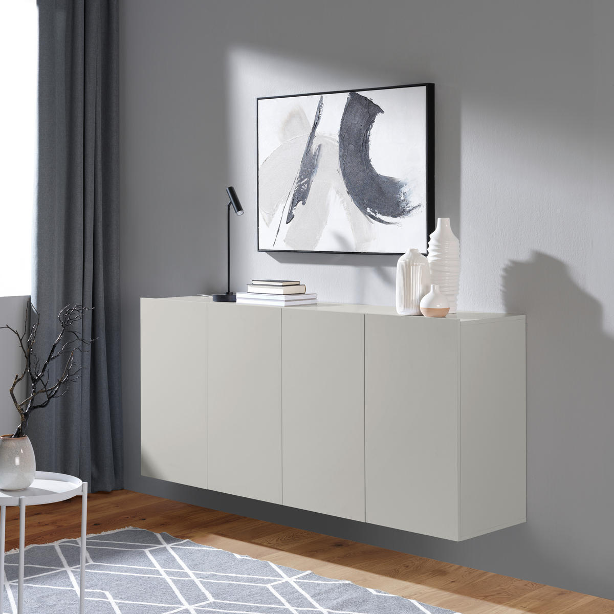 KOMODA, bež  - bež, Design, leseni material (180/80/42cm) - Hom`in