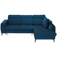 ECKSOFA Blau Chenille  - Blau/Schwarz, KONVENTIONELL, Textil/Metall (240/185cm) - Carryhome