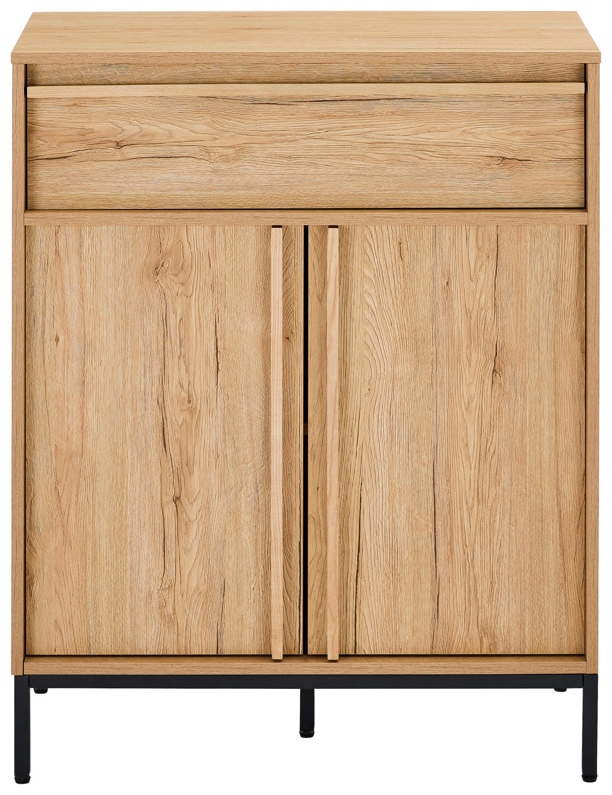 KOMMODE WABI, 80/101/40 cm, 1 Schublade(n)  - Eichefarben/Schwarz, Design, Holz/Holzwerkstoff (80/101/40cm) - Xora