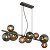LED-HÄNGELEUCHTE 86/36/120 cm   - Petrol/Bronzefarben, Design, Glas/Metall (86/36/120cm) - Globo