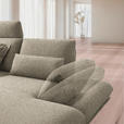 ECKSOFA  in Flachgewebe Hellbraun Rücken echt, Armteilverstellung, Relaxfunktion  234/155 cm  - Hellbraun/Schwarz, Design, Textil/Metall (234/155cm) - Dieter Knoll