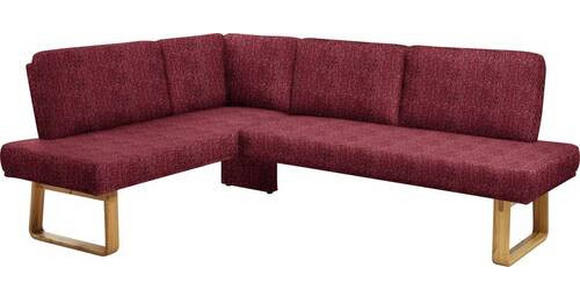 ECKBANK 174/265 cm in Rot, Eichefarben - Eichefarben/Rot, Design, Holz/Textil (174/265cm) - Dieter Knoll