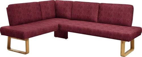 ECKBANK 174/240 cm  in Rot, Eichefarben  - Eichefarben/Rot, Design, Holz/Textil (174/240cm) - Dieter Knoll