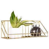 NÁSTENNÝ REGÁL, zlatá - zlatá, Modern, kov (30/11/11cm)