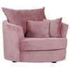 SESSEL Chenille Altrosa    - Schwarz/Altrosa, KONVENTIONELL, Textil/Metall (115/72/115cm) - Carryhome