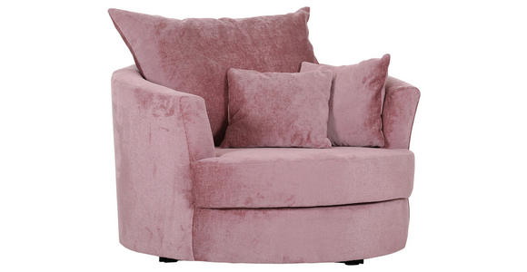 SESSEL Chenille Altrosa - Schwarz/Altrosa, KONVENTIONELL, Textil/Metall (115/72/115cm) - Carryhome