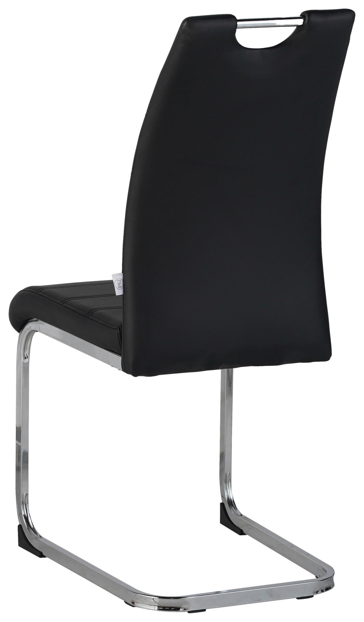 SCAUN CANTILEVER din metal, textil negru, culoare crom  - culoare crom/negru, Design, metal/textil (42/99/56cm) - P & B