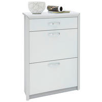 SCHUHSCHRANK Weiß, Alufarben  - Alufarben/Weiß, Design, Glas/Holzwerkstoff (63/103/32cm) - Dieter Knoll