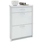 SCHUHSCHRANK Weiß, Alufarben  - Alufarben/Weiß, Design, Glas/Holzwerkstoff (63/103/32cm) - Dieter Knoll