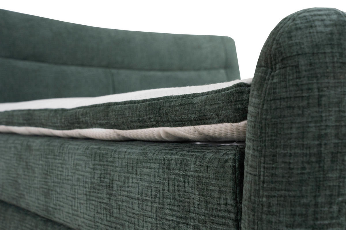 BOXSPRINGBETT 180/200 cm  in Grau, Grün  - Chromfarben/Grau, KONVENTIONELL, Textil/Metall (180/200cm) - Esposa