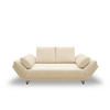 SCHLAFSOFA in Cord, Mikrofaser Creme  - Creme/Schwarz, Design, Textil/Metall (210/95/97cm) - MID.YOU