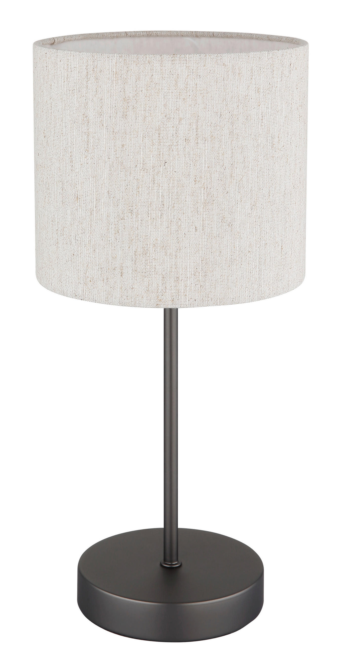TISCHLEUCHTE THEA 17/37 cm  - Schwarzchrom/Creme, Design, Kunststoff/Textil (17/37cm) - Globo