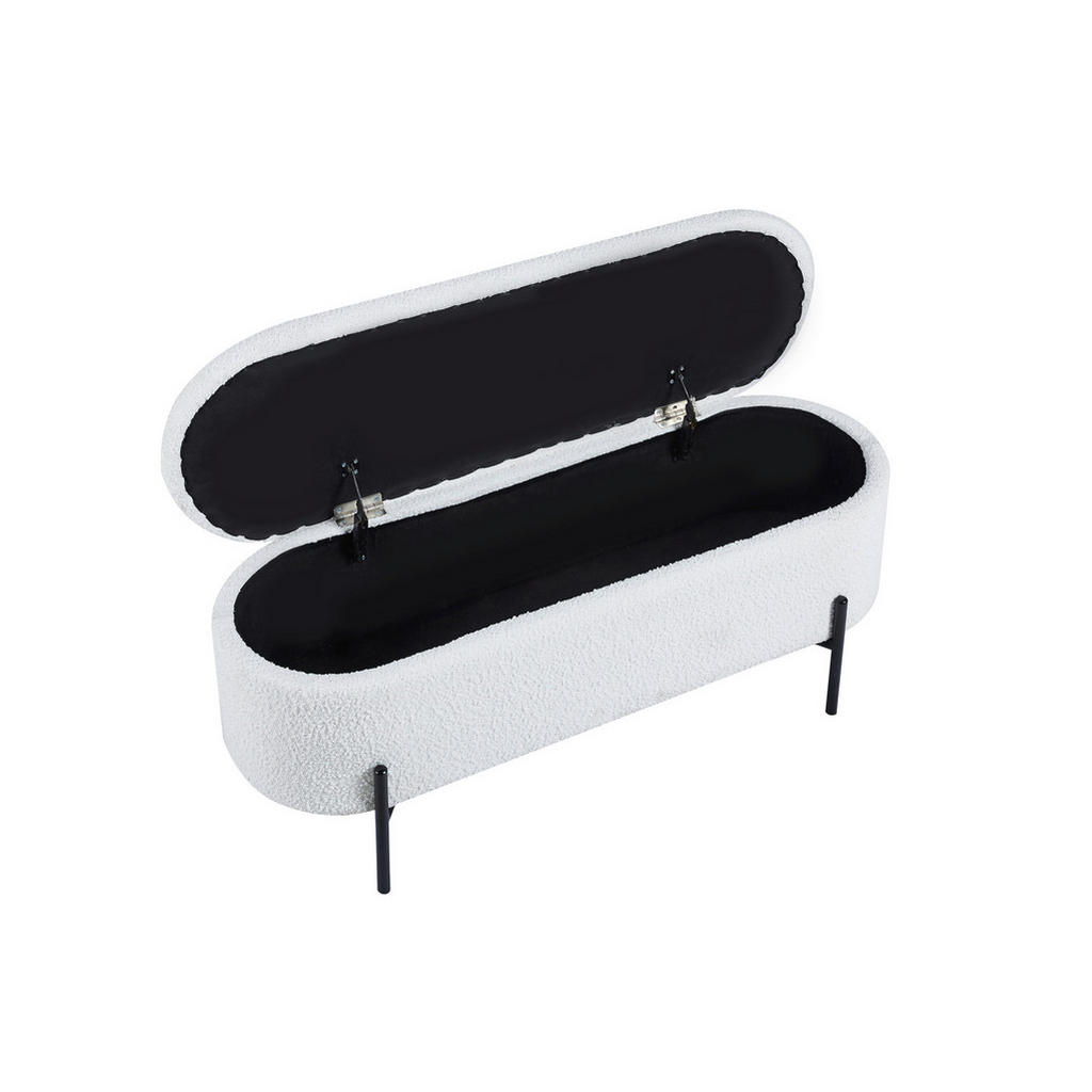 Thumbnail - Livetastic Hockerbank, Weiß, Textil, 110x44x40 cm, Schlafzimmer, Bettbänke