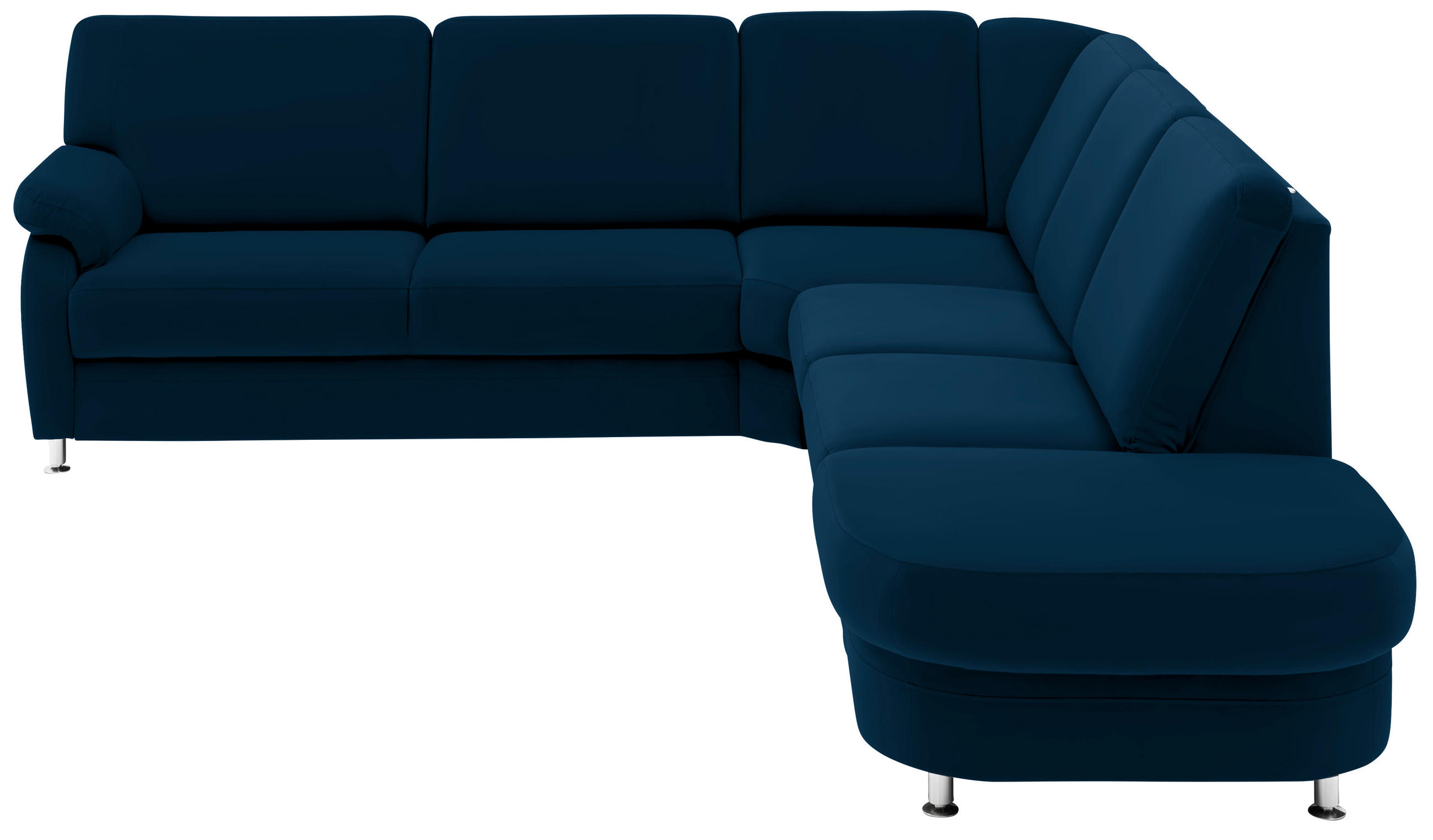 ECKSOFA in Flachgewebe Dunkelblau  - Alufarben/Dunkelblau, Konventionell, Textil/Metall (269/287cm) - Beldomo System
