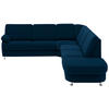 ECKSOFA in Flachgewebe Dunkelblau  - Alufarben/Dunkelblau, Konventionell, Textil/Metall (269/287cm) - Beldomo System