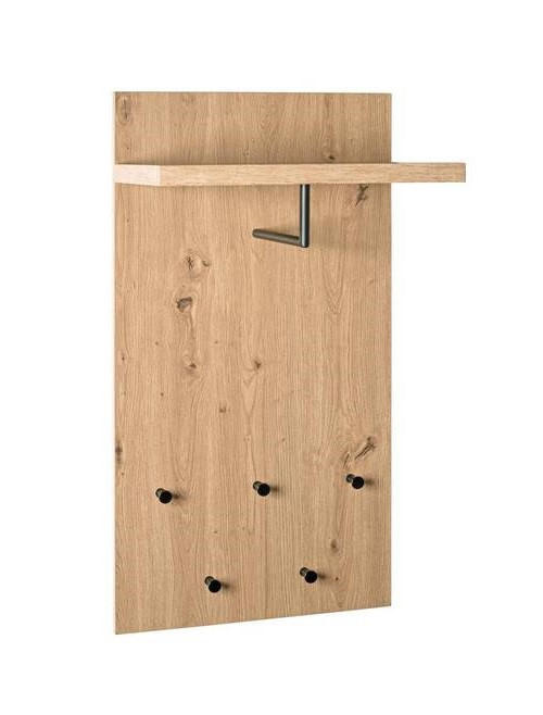 WANDGARDEROBE  in Schwarz, Eichefarben  - Eichefarben/Schwarz, KONVENTIONELL, Holzwerkstoff/Metall (48/90/31cm)