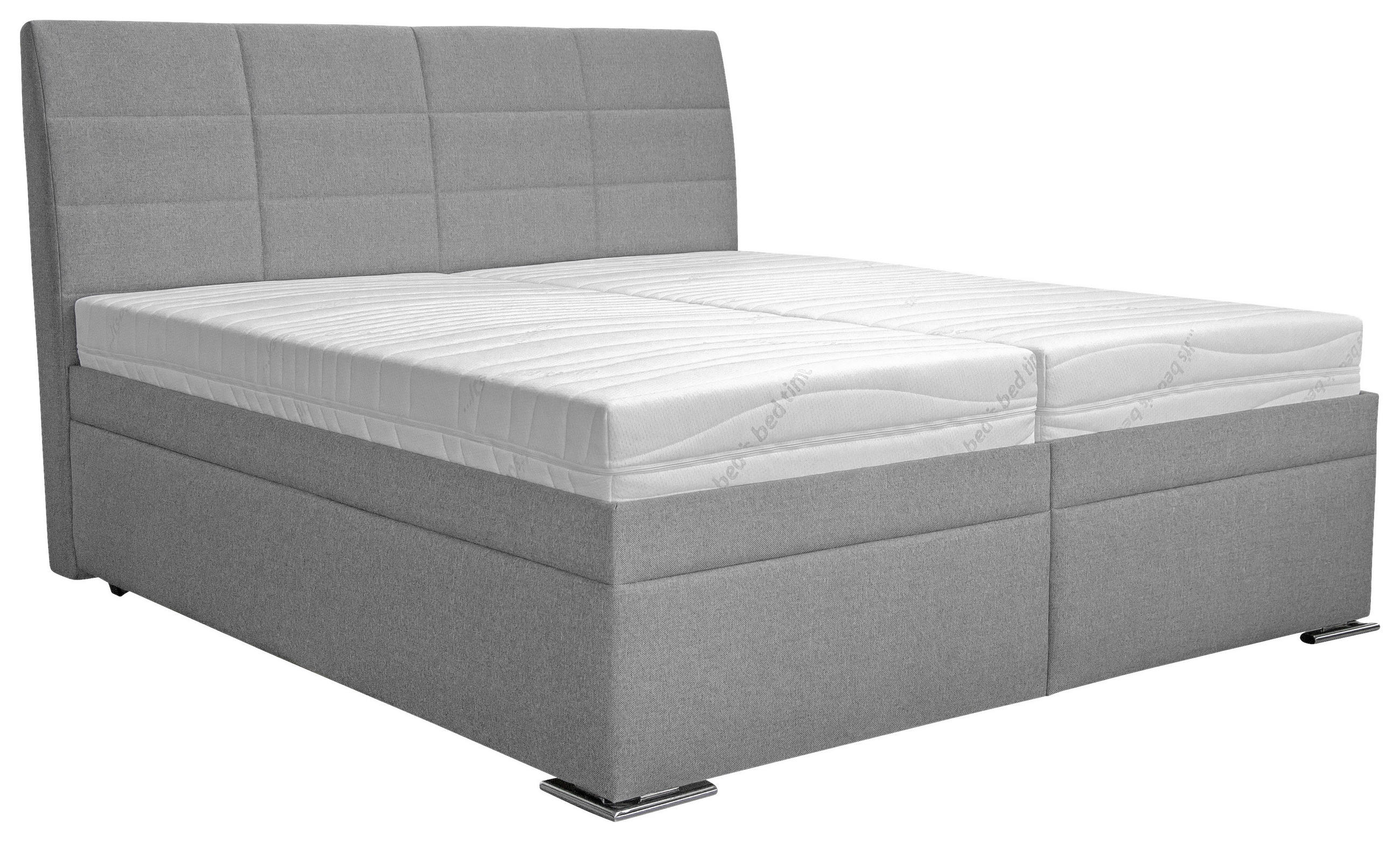 ČALÚNENÁ POSTEĽ, 180/200 cm, hnedá - borovica Milford/hnedá, Basics, kov/drevo (180/200cm) - Blanar