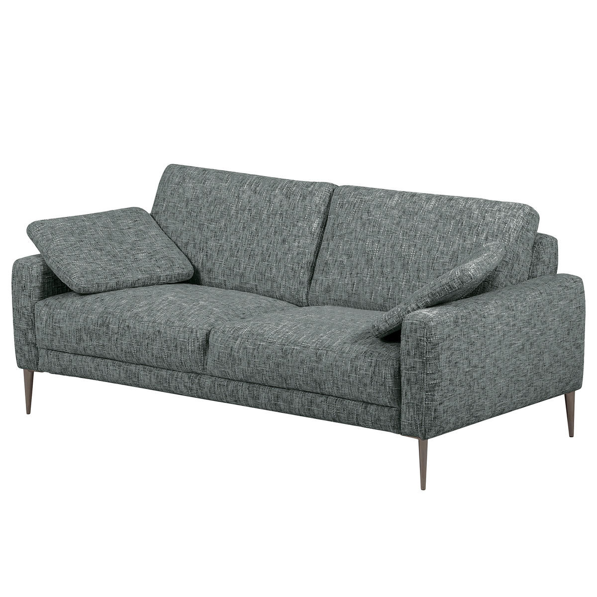 3-SITZER-SOFA SPRING in Webstoff Anthrazit Modern  - Anthrazit/Schwarzchrom, Design, Textil/Metall (187/85/92cm) - Livetastic
